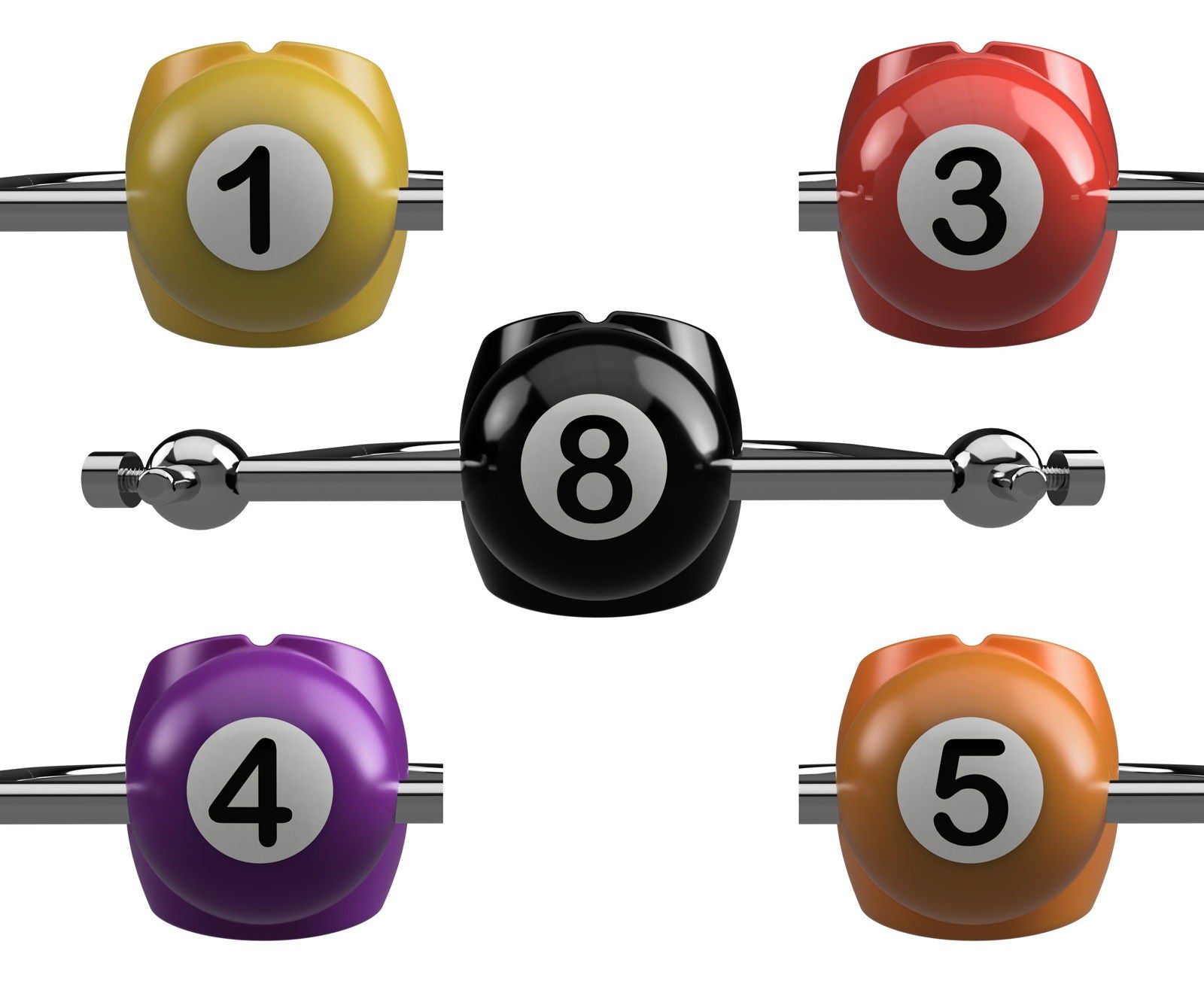 Ultra Restrictive Ball Gag with Steel Bar - Eight Ball - silencilicone